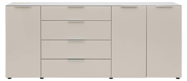 Sideboard SIENA Beige - Holzwerkstoff - Glas - 226 x 99 x 40 cm