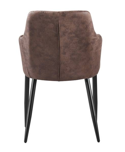 Zarah Esszimmerstühle 4er Set Braun - Echtleder - 58 x 87 x 60 cm