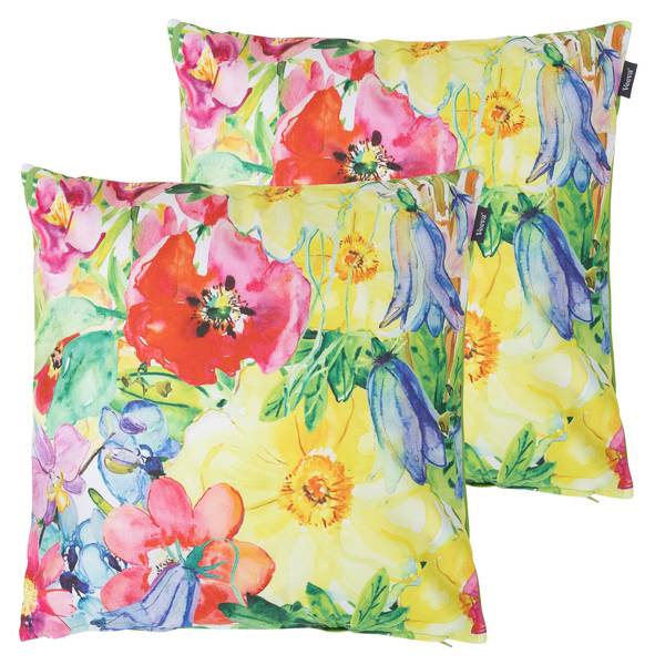 Kissen Outdoor Kyoto 2er Set Gelb - Textil - 43 x 11 x 11 cm