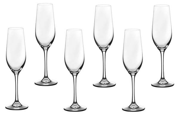 Champagnerflöte LAGOM 6er-Set Glas - 7 x 24 x 5 cm