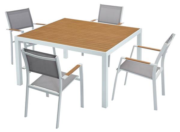 Gartenessgruppe im Set MACILA 140 x 74 x 140 cm
