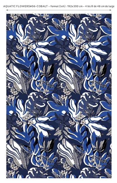 Panorama-Tapete  Aquatic Flowers Schwarz