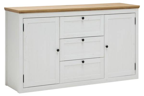 Sideboard KORSIKA Braun - Weiß - Holzwerkstoff - 150 x 85 x 43 cm