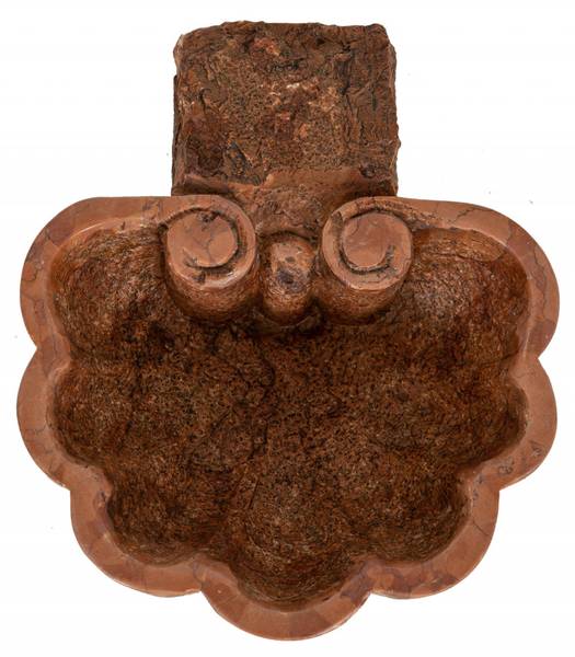 Wandbrunnen MUSCHEL Rot - Marmor - 30 x 13 x 26 cm