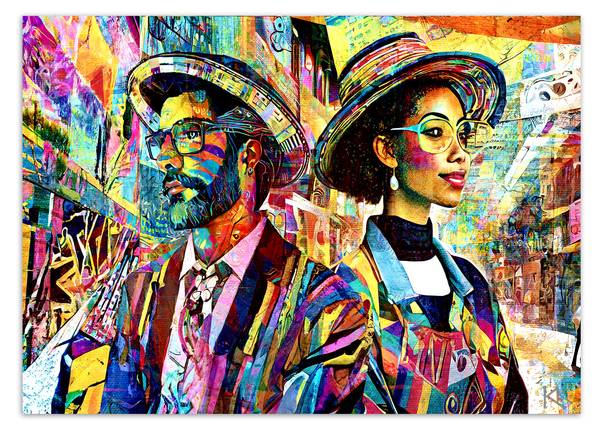 Fototapete Frau und Mann Abstrakt 450 x 315 cm