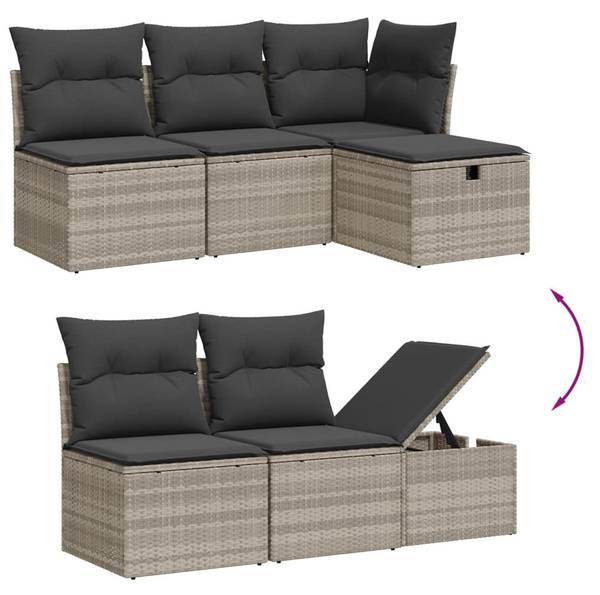 Garten-Lounge-Set 3036629-1 (10-teilig) Hellgrau