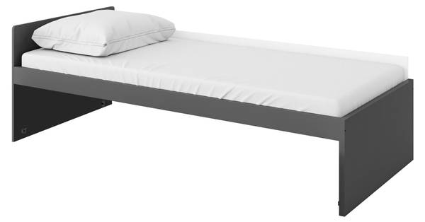 Jugendbett Pok Grau - Holzwerkstoff - 95 x 67 x 206 cm