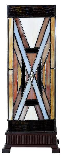 Tiffany Tafellamp Meron bruin - glas - 17 x 44 x 17 cm