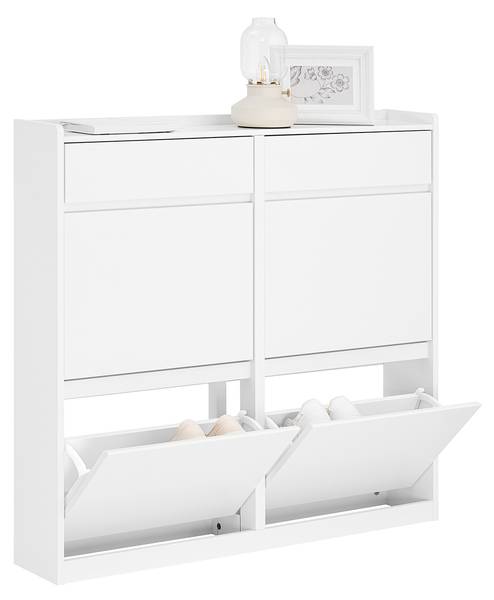 Schuhschrank FSR169-W Weiß - Holzwerkstoff - 98 x 95 x 19 cm