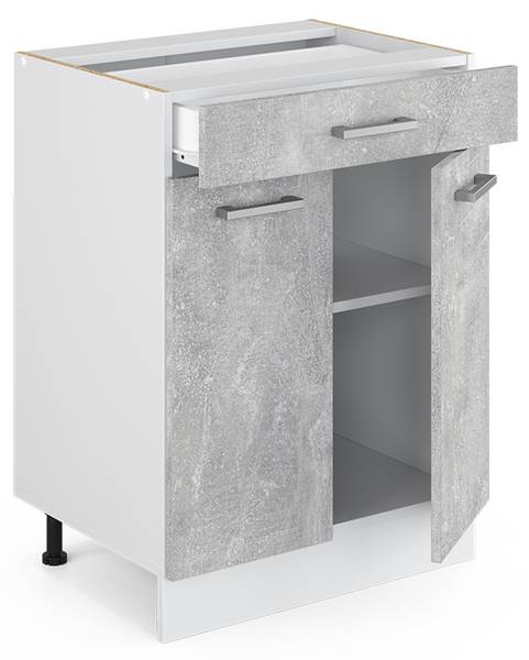 Unterschrank R-Line 41910 Beton Dekor - Reinweiß