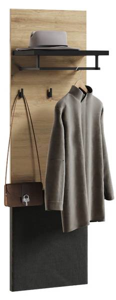 Garderobe Quant 3_5-tlg. Schwarz - Braun - Holzwerkstoff - 184 x 182 x 40 cm
