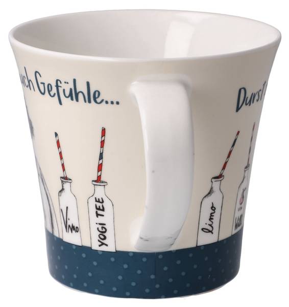 Tasse Freundlieb - Männer haben Gefühle Blau - Weiß - Porzellan - 11 x 10 x 14 cm