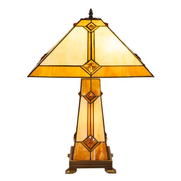 Tiffany Tischlampe 7604 Weiß - Glas - 41 x 58 x 41 cm