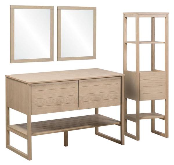 Badmöbel-Set ATOLL 4-teilig Braun - Holzwerkstoff - 120 x 78 x 50 cm