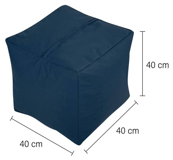 Sitzsack-Hocker Pouf "Cube" 40x40x40cm Nachtblau