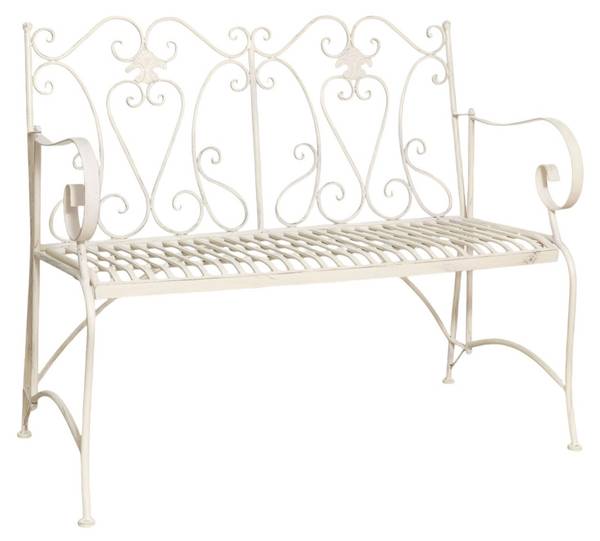 Tuinbank ESTATE wit - ijzer - 58 x 94 x 113 cm