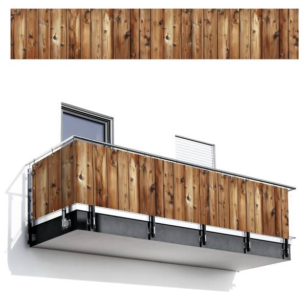 BALKON-SICHTSCHUTZ Holzpaneele 500 x 90 cm