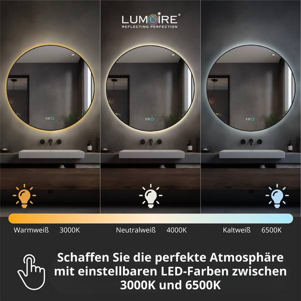 LED Badspiegel Neon 80 x 80 cm