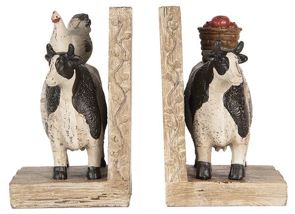 Buchstützen Kuh Luisa DAY 2er Set Braun - Kunststoff - 10 x 14 x 17 cm