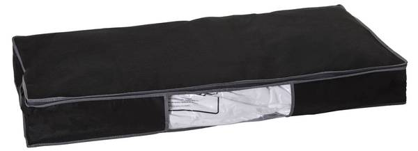 Housse rangement sous vide lit AIR Noir - Matière plastique - 45 x 15 x 100 cm