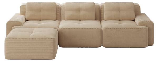 Ecksofa FX-OTM Beige - Cord - 293 x 69 x 177 cm