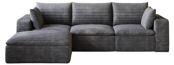 Ecksofa Mir-Flo Grau - Textil - 260 x 60 x 160 cm