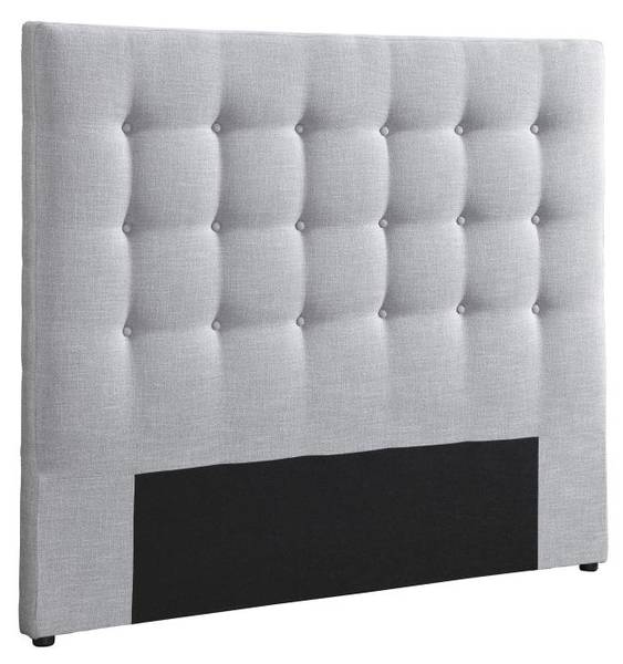 Bettkopfteil FRANCESCO Hellgrau - Tiefe: 165 cm - Textil