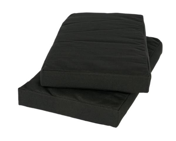 Picknicktisch Kissen 55 cm - 6 Stück Schwarz - Baumwollstoff - 27 x 5 x 55 cm
