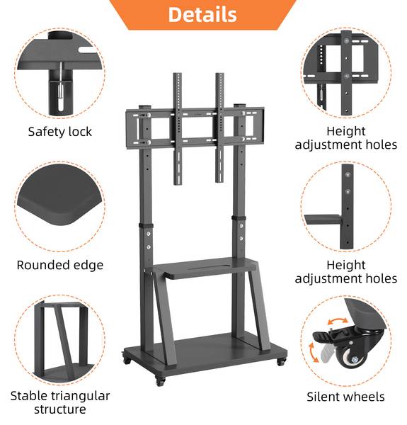 TV Ständer TV Standfuss  32–100 Zoll Schwarz - Metall - 50 x 172 x 83 cm