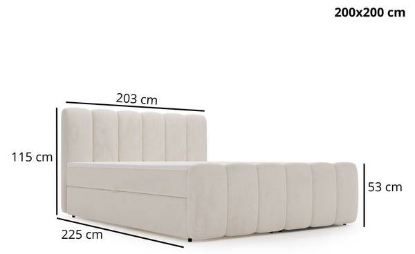 Boxspringbett CLOUD Braun - Samt - Liegefläche Breite: 200 cm
