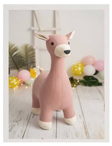 Kinderbild mit Rahmen Reh Holzwerkstoff - Naturfaser - 2 x 33 x 43 cm