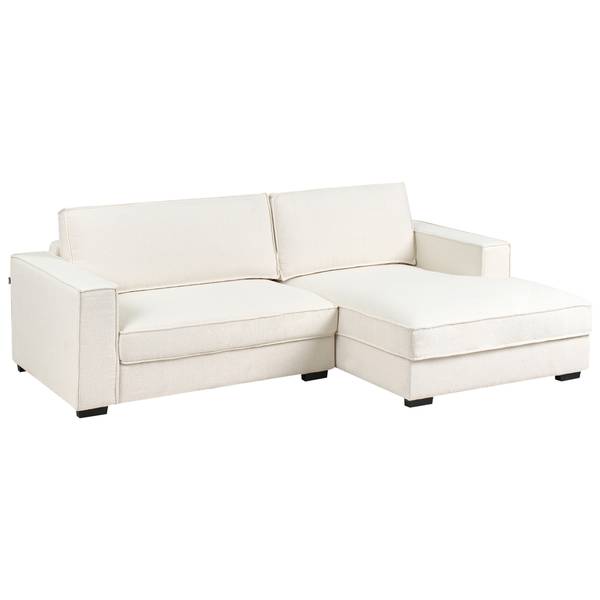 Ecksofa RENDERS Schwarz - Cremeweiß - Weiß