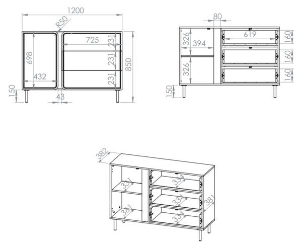 Buffet LOPPA Largeur : 120 cm