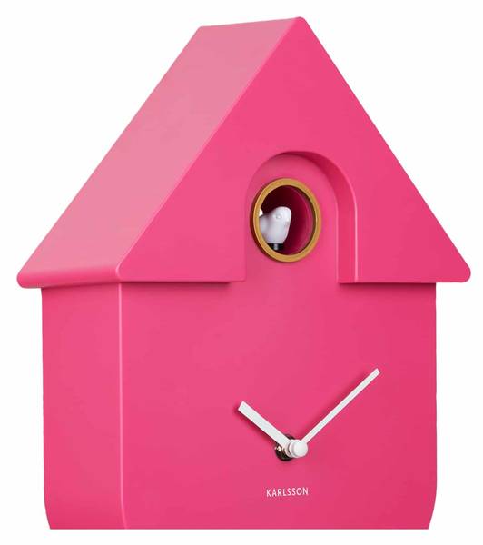 Wanduhr Modern Cuckoo Pink - 22 x 9 cm