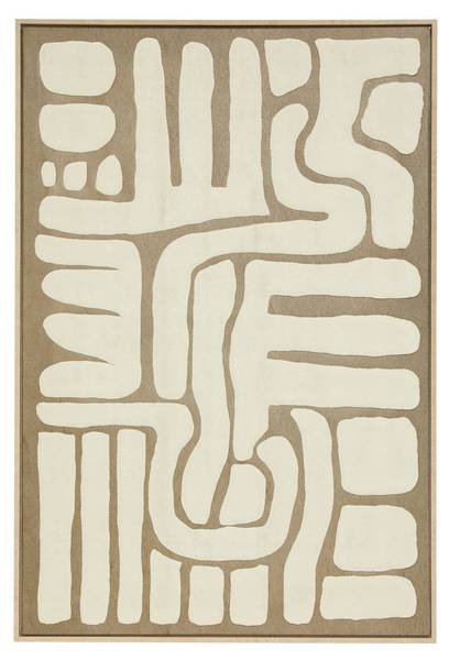 Reliefleinwand MARCELLA Braun - Holzwerkstoff - 3 x 90 x 60 cm