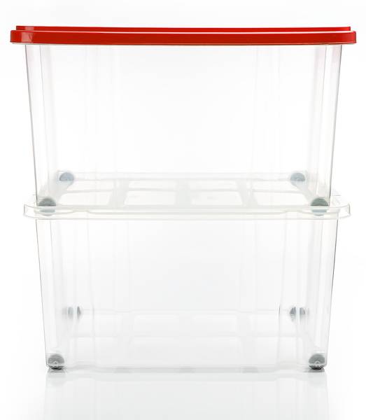 Aufbewahrungsbox 1769919 2er Set Rot - Kunststoff - 40 x 33 x 60 cm