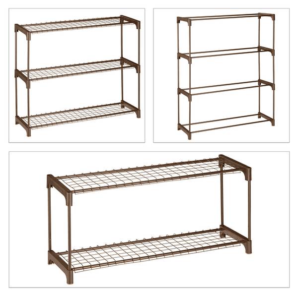 Braunes Blumenregal Metall 4 Ebenen Braun - Stahl - 91 x 106 x 28 cm