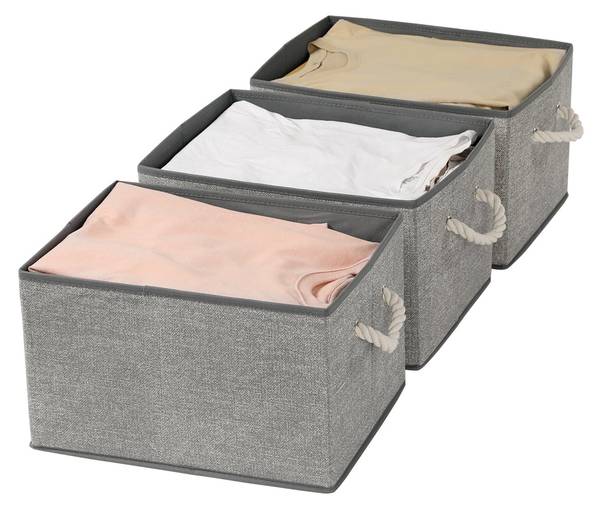 Aufbewahrungsbox Kiev Grau - Textil - 30 x 25 x 40 cm