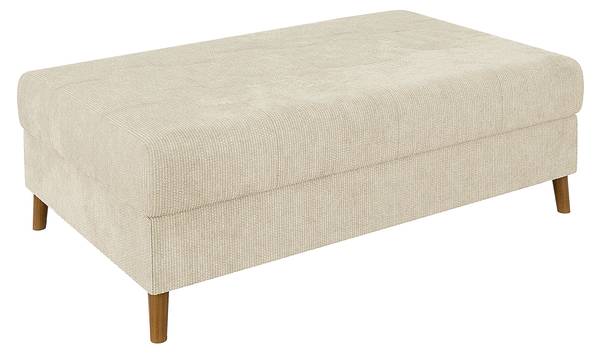 Wohnlandschaft und Hocker Sindre Beige - Ecke davorstehend links