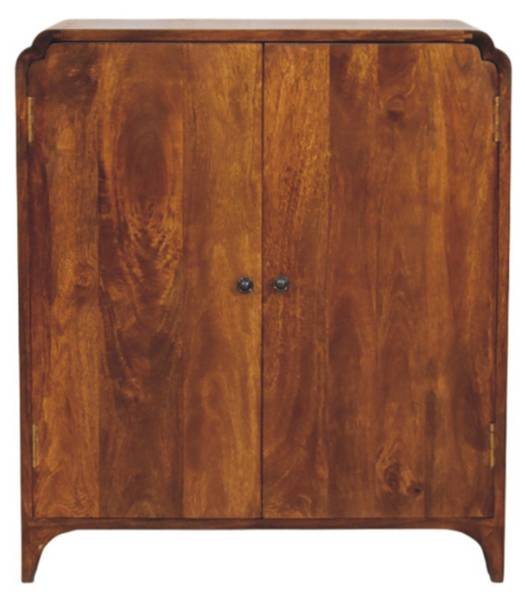 Kast Newton bruin - mango - messing - 70 x 80 x 35 cm