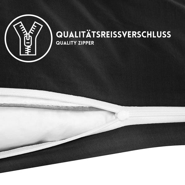 2er Set Kissenbezüge | Renforcé |40x80cm Schwarz