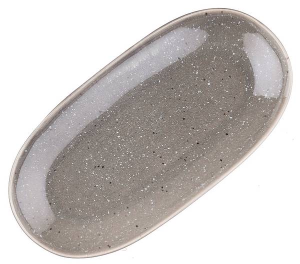 Serveerschaal STELLAR 3-delig grijs - keramiek - 21 x 14 x 36 cm