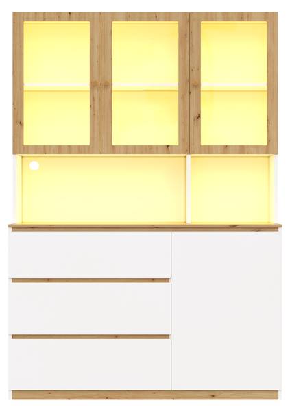 Vitrineschrank FLARECLARITY Braun - Holzwerkstoff - 120 x 200 x 40 cm