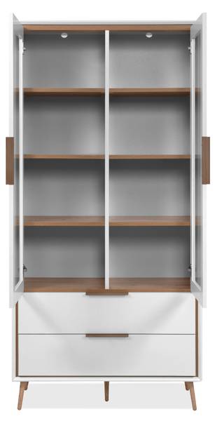 Buffet ARONA Marron - Blanc - Bois manufacturé - 38 x 185 x 90 cm