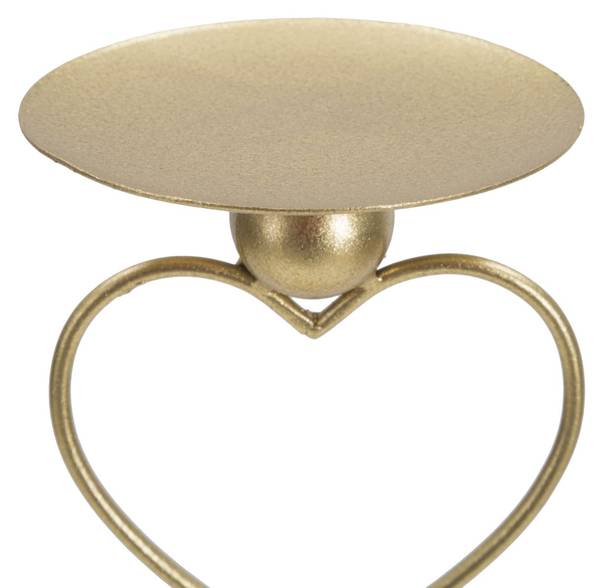 Bougeoir Hearts Doré - Métal - 15 x 33 x 10 cm