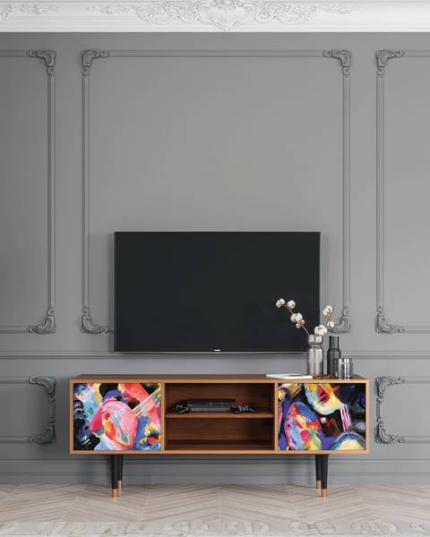 TV-Lowboard T2 Walnuss Violett - Holzwerkstoff - 170 x 69 x 48 cm