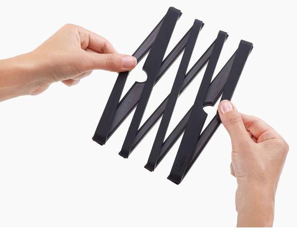 Klappbarer Topflappen Schwarz - Silikon - 8 x 2 x 25 cm