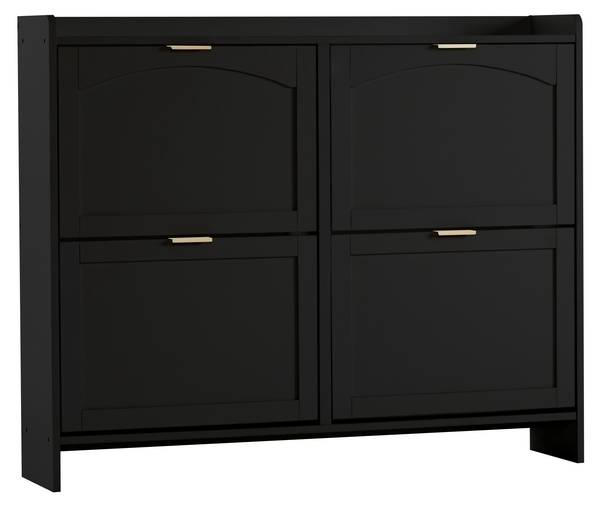 Schuhkipper HeSun Ⅲ Schwarz - Holzwerkstoff - 110 x 90 x 24 cm