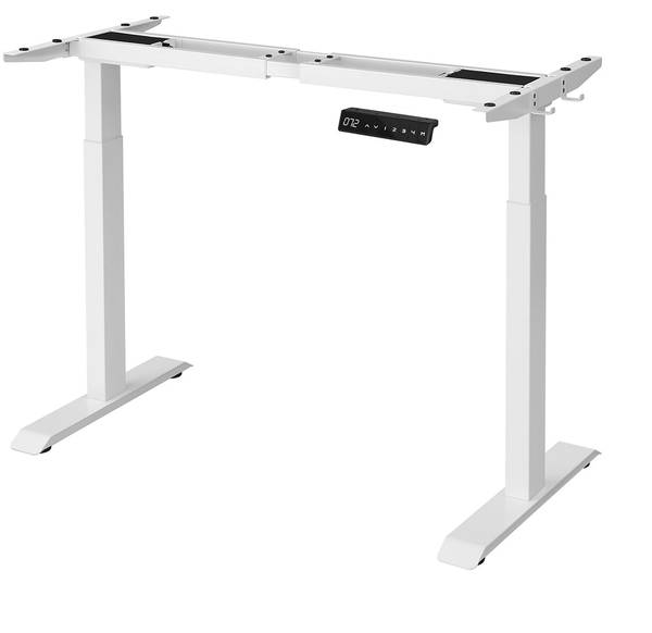 Höhenverstellbarer Schreibtisch Nuuk Weiß - Metall - 175 x 115 x 60 cm