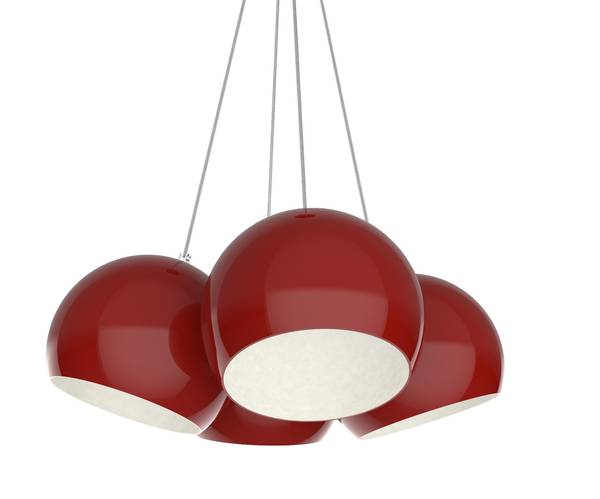 Pendelleuchte Joe Rot - Metall - 25 x 20 x 25 cm